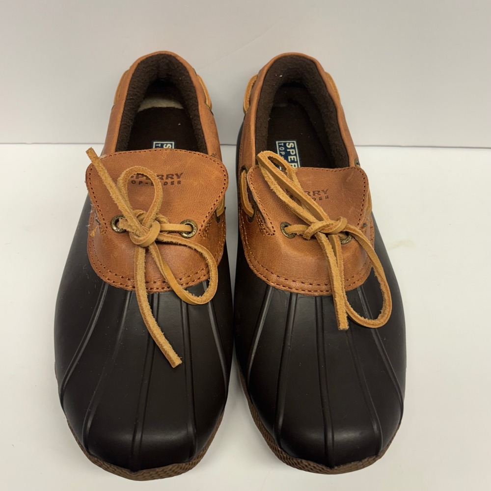 Sperry Top Sider Shoes Womens 7 Saltwater Duck Rubber Waterproof Rain Excellent